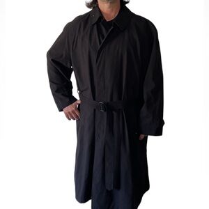 Weatherproof Garment Company of 1948 Long Black Trench Coat 56L Removable Liner